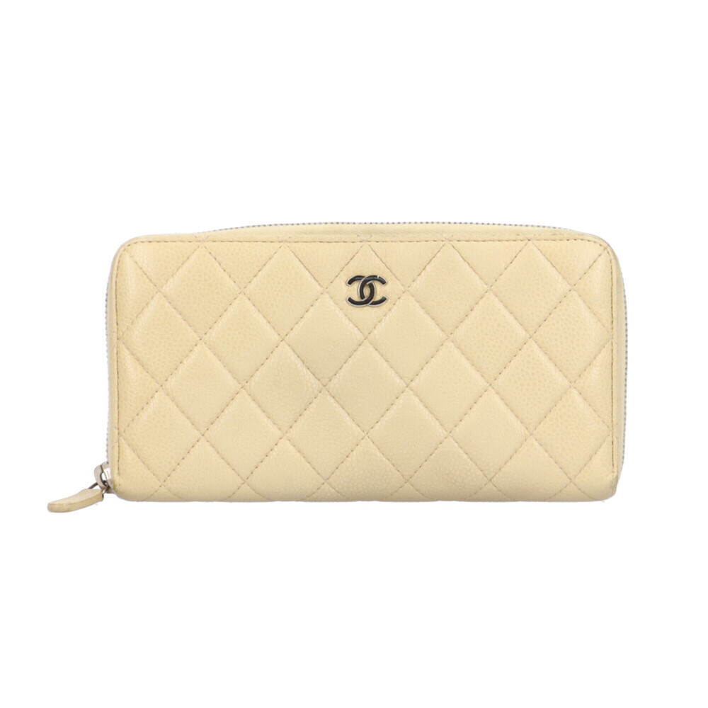 Chanel Classic Long Zip Wallet Matelassé Caviar Skin A50097 Women's CHANEL